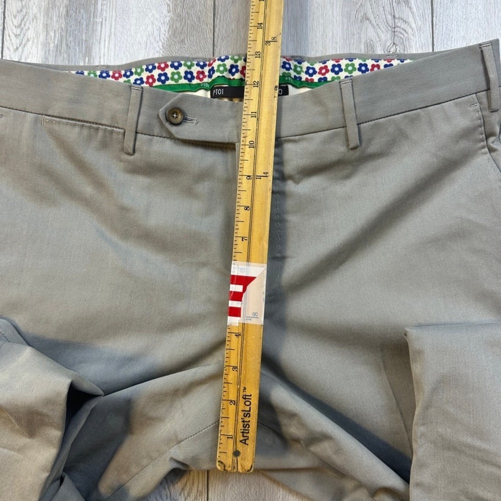 PT01 Pantaloni Torino Pants Mens Size 50 Gray Unfinished Hem Unhemmed Men 34x36 - Picture 5 of 13
